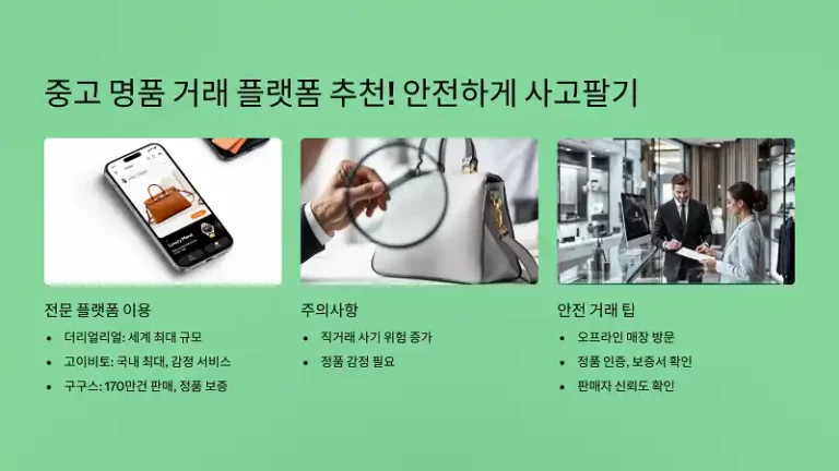 중고 명품 거래 플랫폼 추천! 안전하게 사고팔기