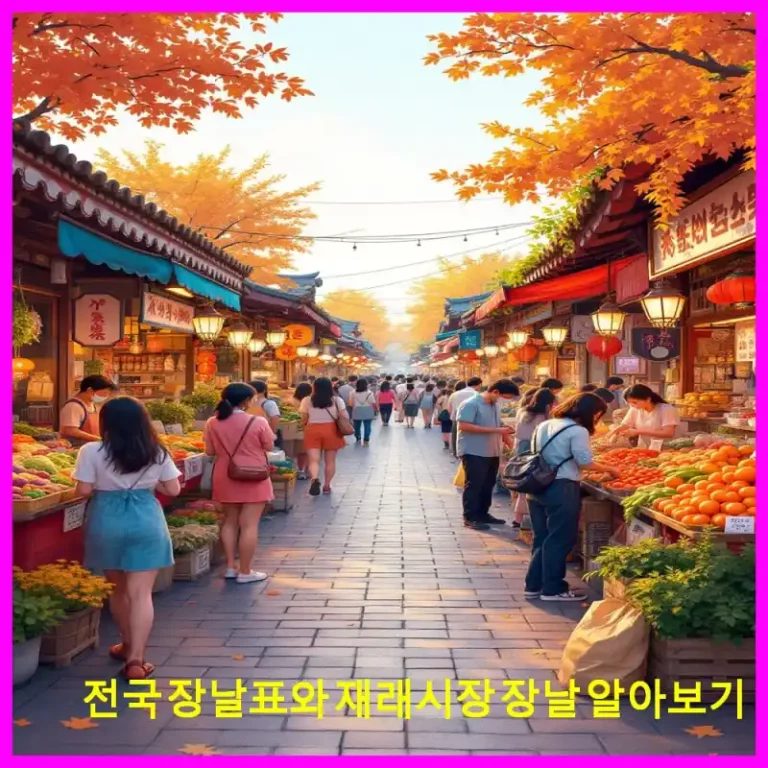 전국 장날표와 재래시장 장날 알아보기