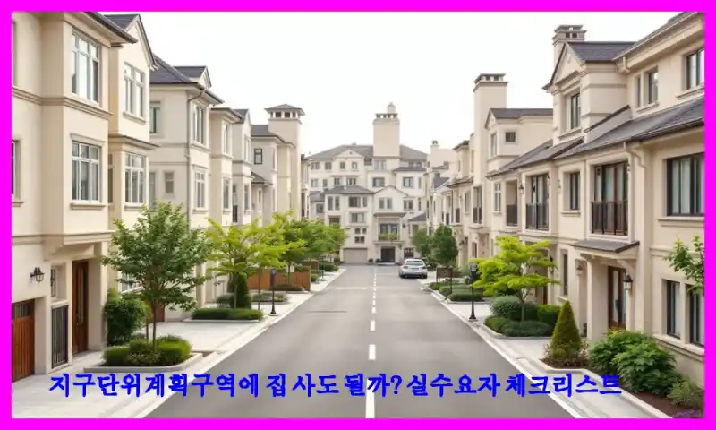 지구단위계획구역에 집 사도 될까? 실수요자 체크리스트