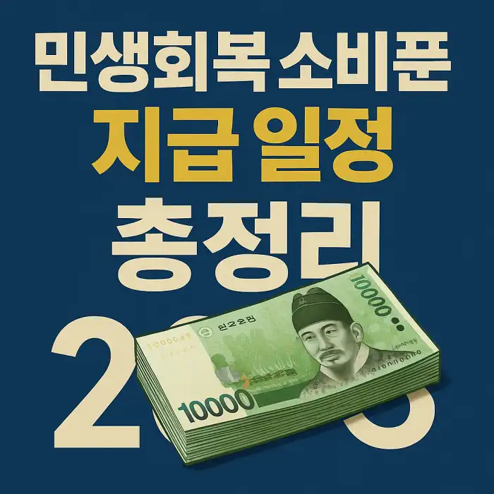 민생회복 소비쿠폰 지급 일정