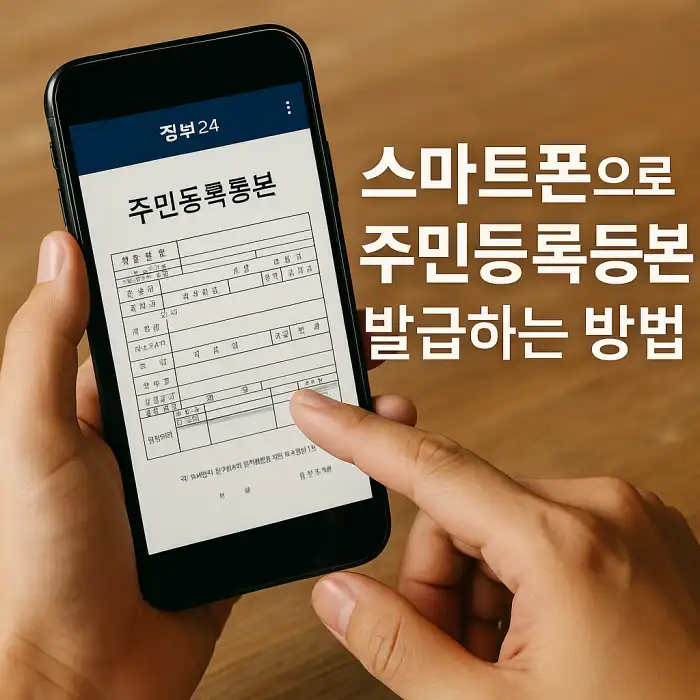 스마트폰으로 주민등록등본 발급하는 방법