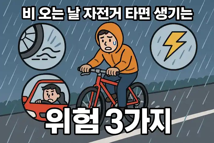 비 오는 날 자전거 타면 생기는 위험 3가지