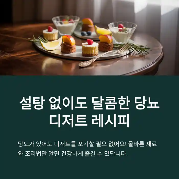 설탕 없이도 달콤한 당뇨 디저트 레시피