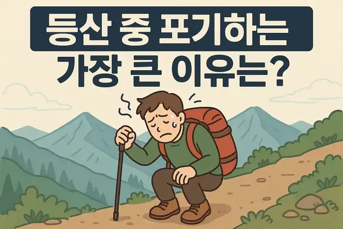 등산 중 포기하는 가장 큰 이유는