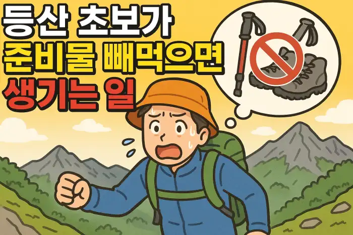 등산 초보가 준비물 빼먹으면 생기는 일