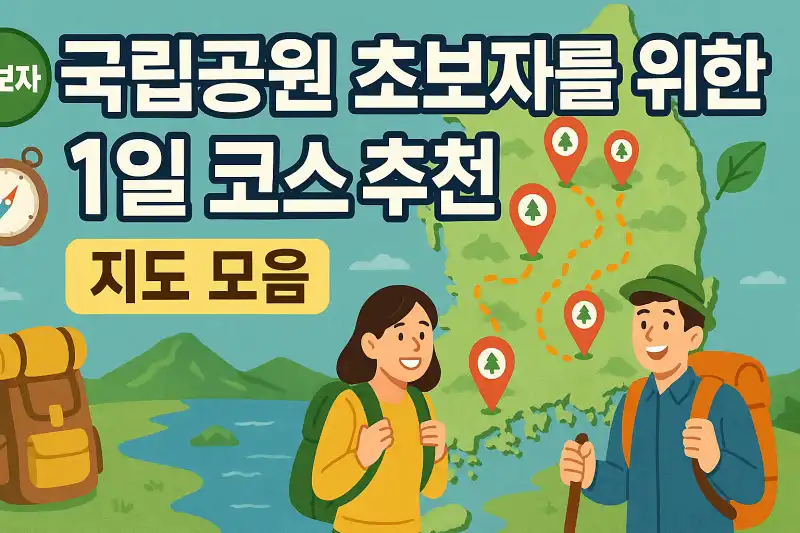 국립공원 초보자를 위한 1일 코스 추천 지도 모음