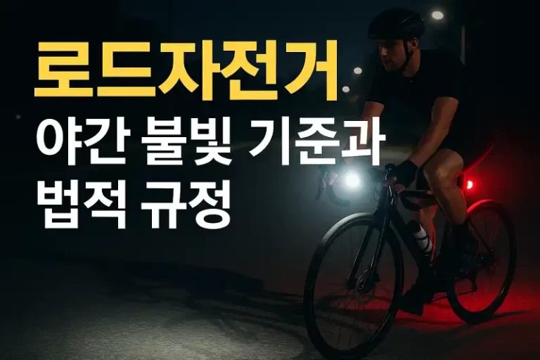 로드자전거 야간 불빛 기준과 법적 규정