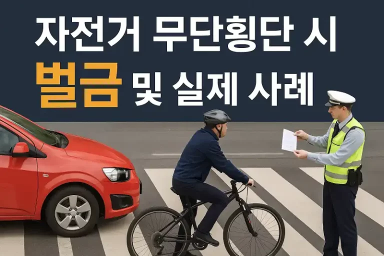 자전거 무단횡단 시 벌금과 실제 사례