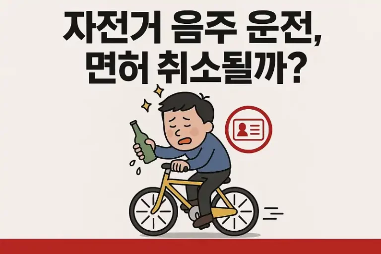 자전거 음주 운전, 면허 취소될까?