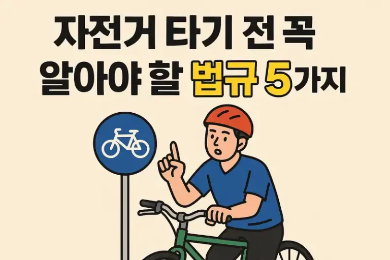 자전거 타기 전 꼭 알아야 할 법규 5가지