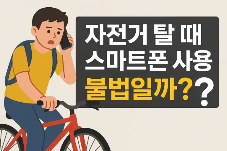 자전거 탈 때 스마트폰 사용, 불법일까?