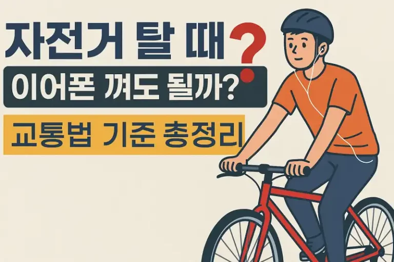 자전거 탈 때 이어폰 껴도 될까? 교통법 기준 총정리