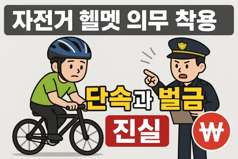 자전거 헬멧 의무 착용, 단속과 벌금 진실