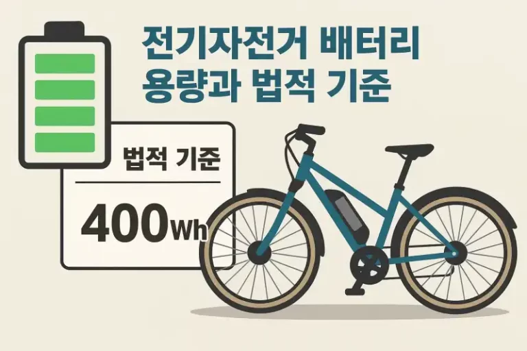 전기자전거 배터리 용량과 법적 기준