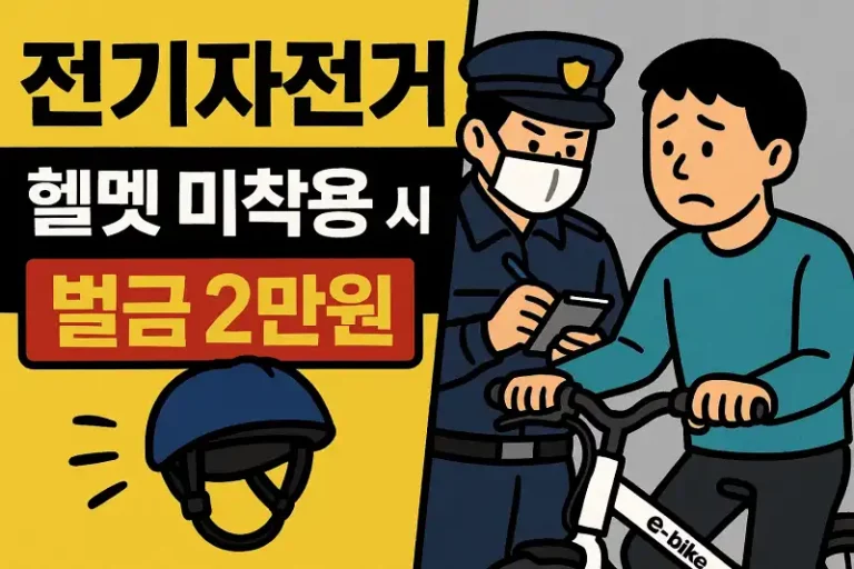 전기자전거 헬멧 미착용 시 벌금과 실제 사례