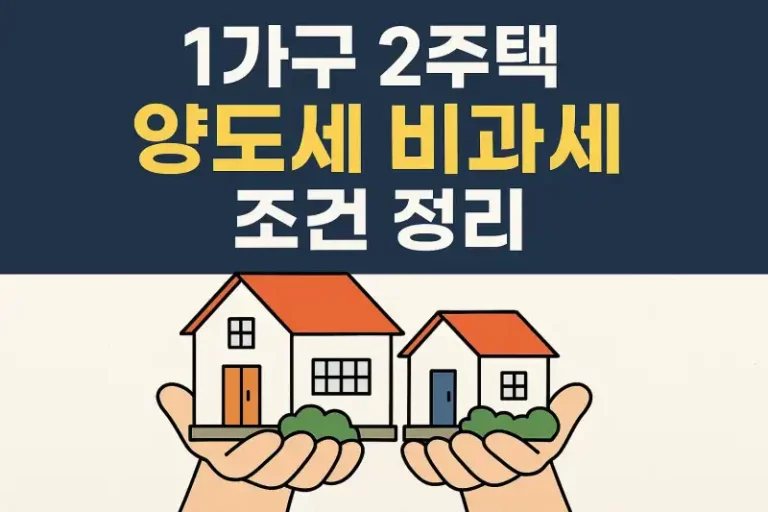 1가구 2주택 양도세 비과세 조건 정리