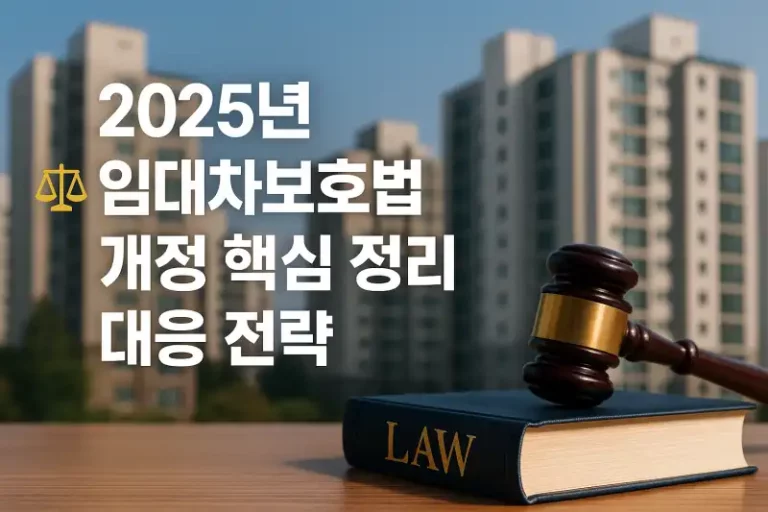 2025년 임대차보호법 개정 핵심 정리와 대응 전략