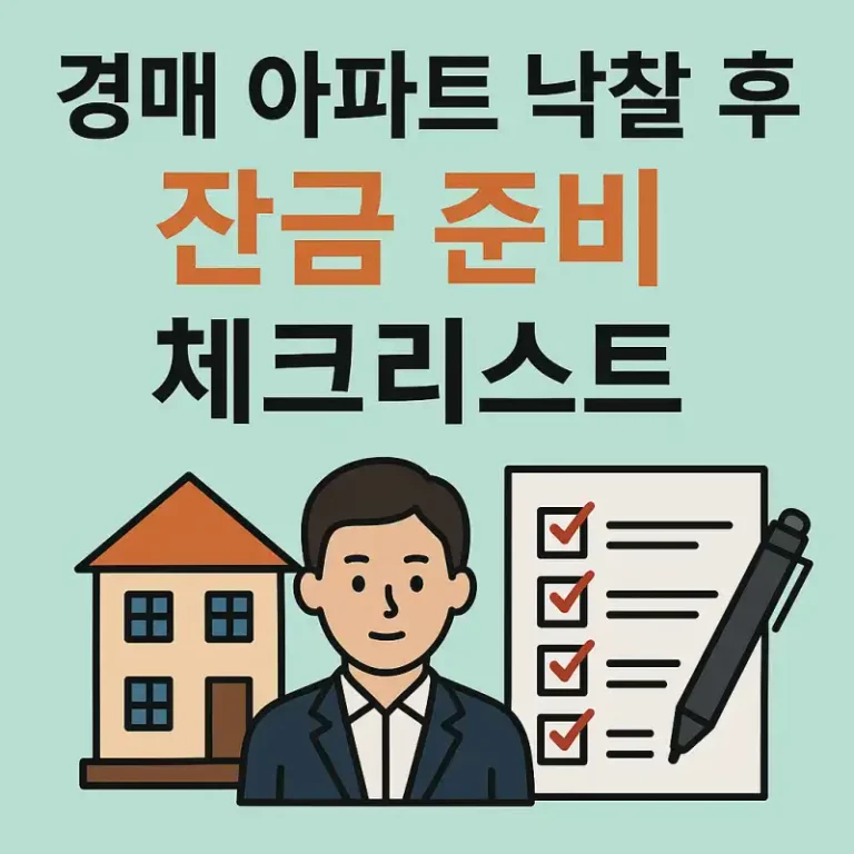 경매 아파트 낙찰 후 잔금 준비 체크리스트