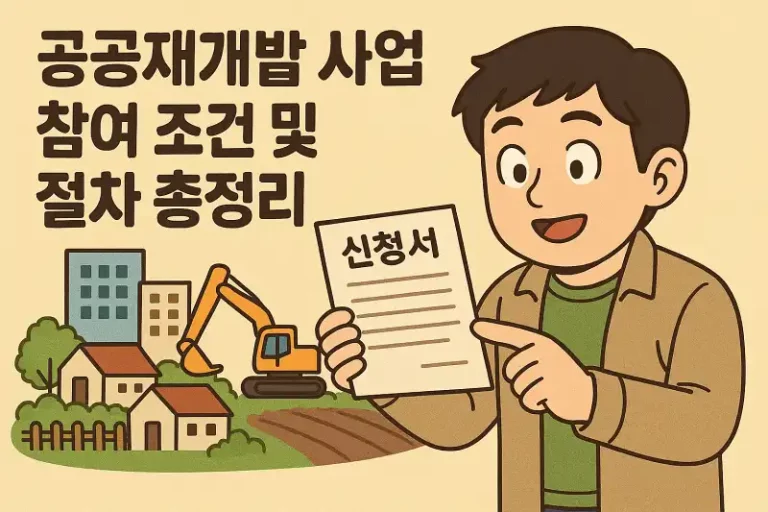 공공재개발 사업 참여 조건 및 절차 총정리
