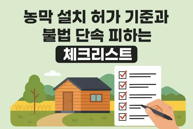 농막 설치 허가 기준과 불법 단속 피하는 체크리스트