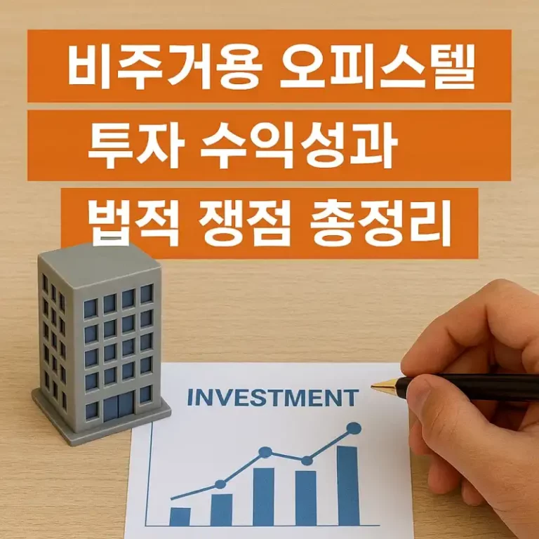 비주거용 오피스텔 투자 수익성과 법적 쟁점 총정리