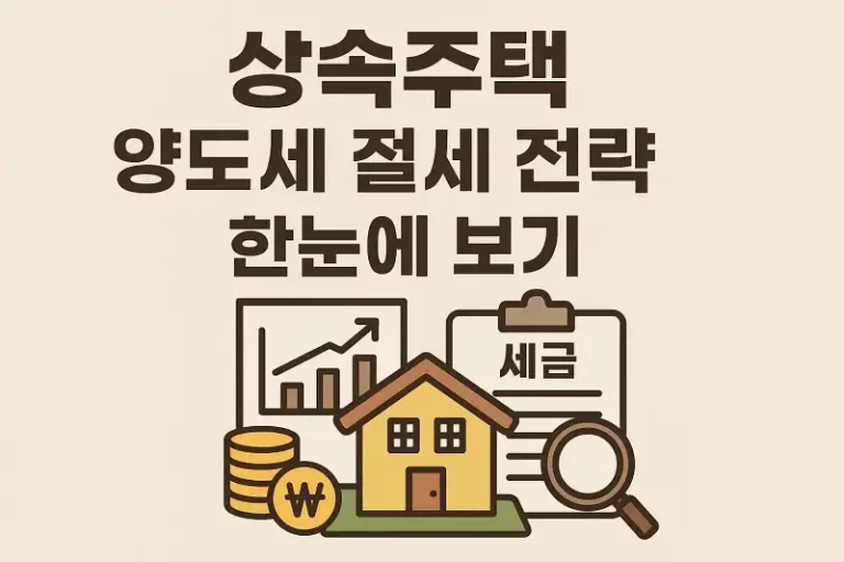 상속주택 양도세 절세 전략 한눈에 보기