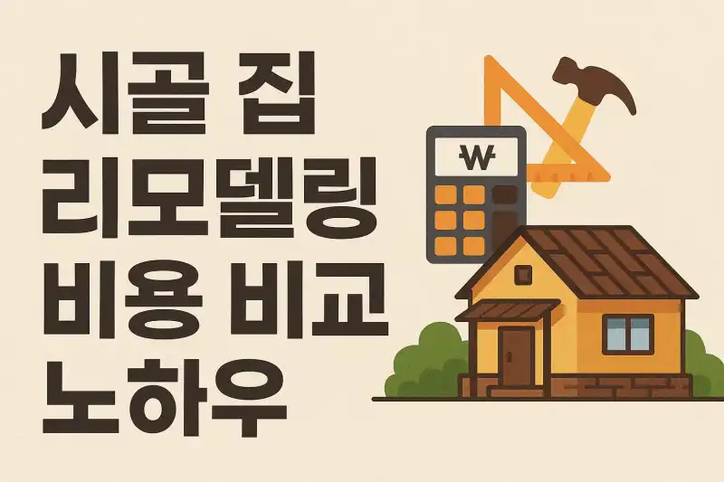 시골 집 리모델링 비용 비교 노하우