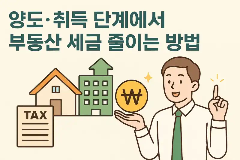 양도·취득 단계에서 부동산 세금 줄이는 방법