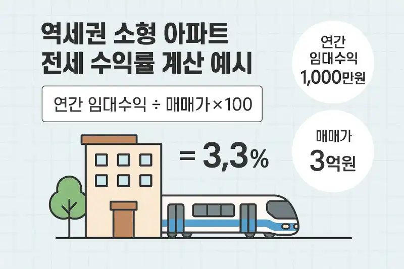 역세권 소형 아파트 전세 수익률 계산 예시