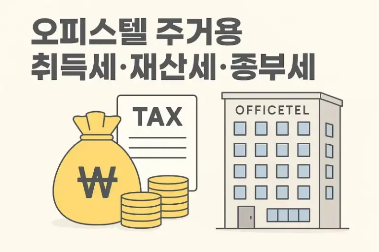 오피스텔 주거용 취득세 재산세 종부세 정리