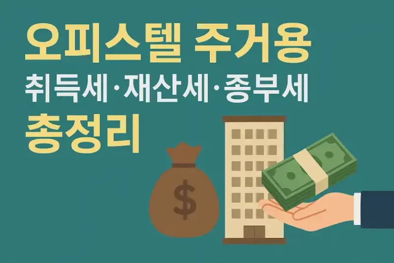 오피스텔 주거용 취득세·재산세·종부세 총정리