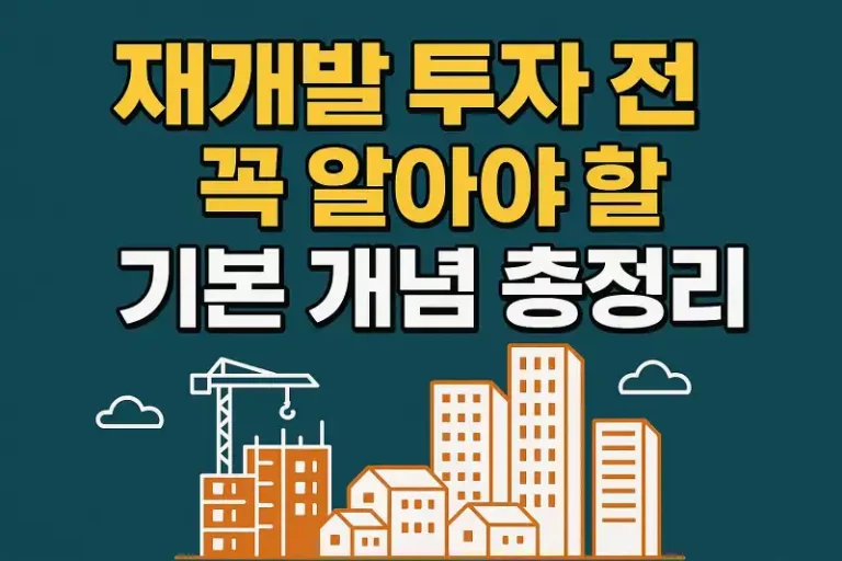 재개발 투자 전 꼭 알아야 할 기본 개념 총정리
