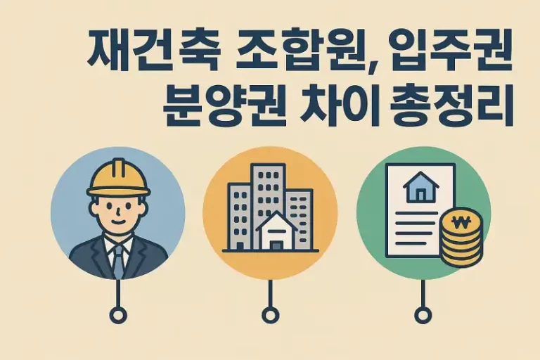 재건축 조합원, 입주권, 분양권 차이 총정리