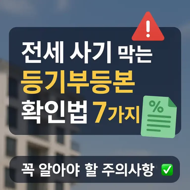 전세 사기 막는 등기부등본 확인법 7가지