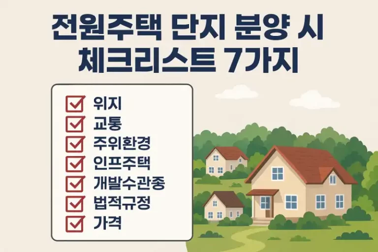 전원주택 단지 분양 시 체크리스트 7가지