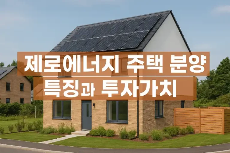 제로에너지 주택 분양 특징과 투자가치
