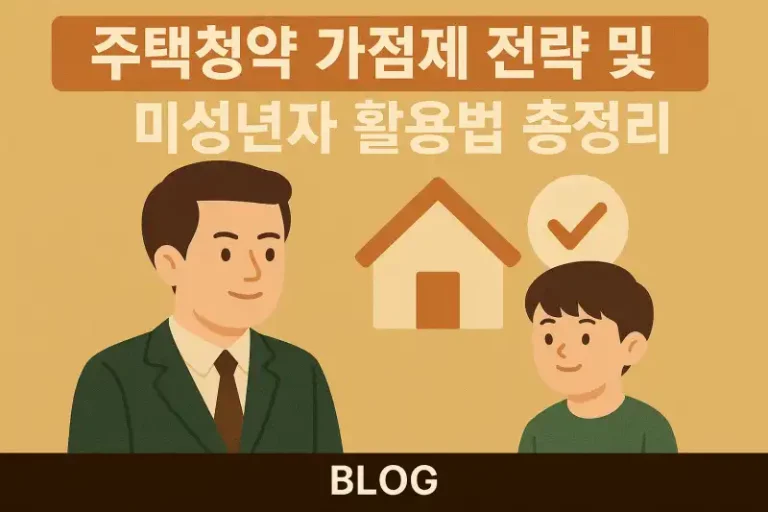 주택청약 가점제 전략 및 미성년자 활용법 총정리