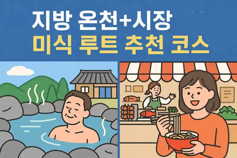 지방 온천+시장 미식 루트 추천 코스