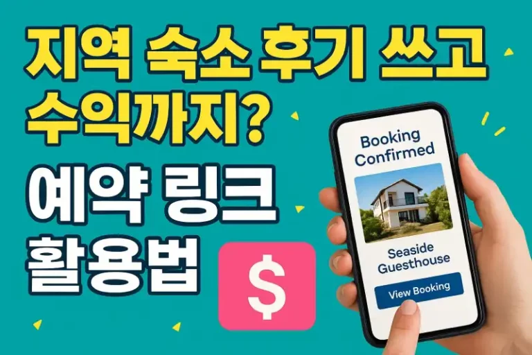지역 숙소 후기 쓰고 수익까지? 예약 링크 활용법