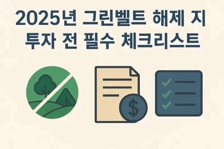 2025년 그린벨트 해제 지역 투자 전 필수 체크리스트