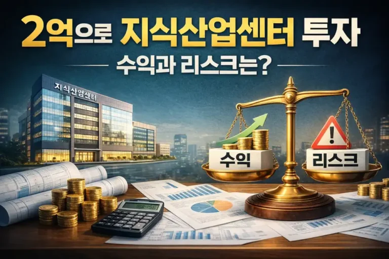 2억으로 지식산업센터 투자, 수익과 리스크는?