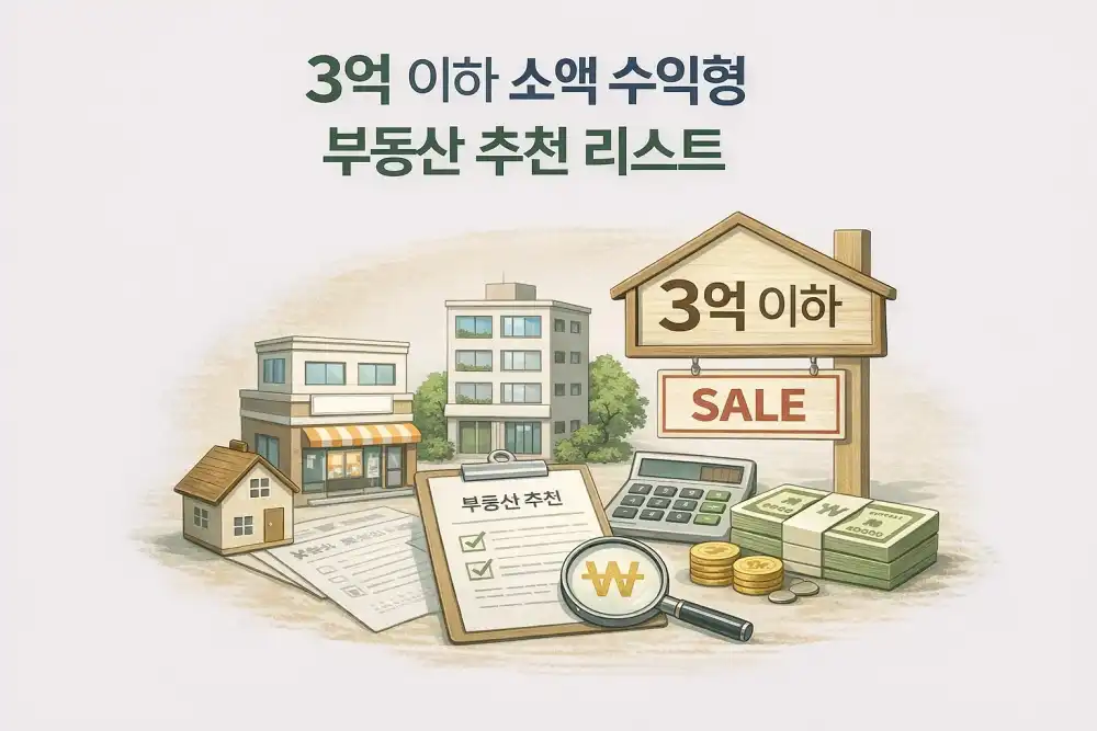 3억 이하 소액 수익형 부동산 추천 리스트