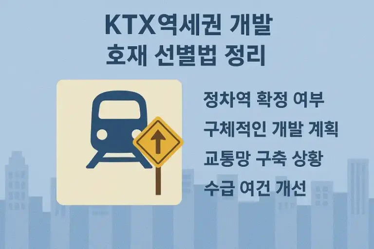 KTX역세권 개발 호재 선별법 정리