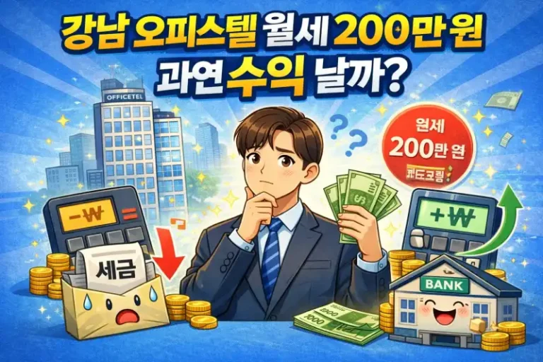 강남 오피스텔 월세 200만 원, 과연 수익 날까?:
