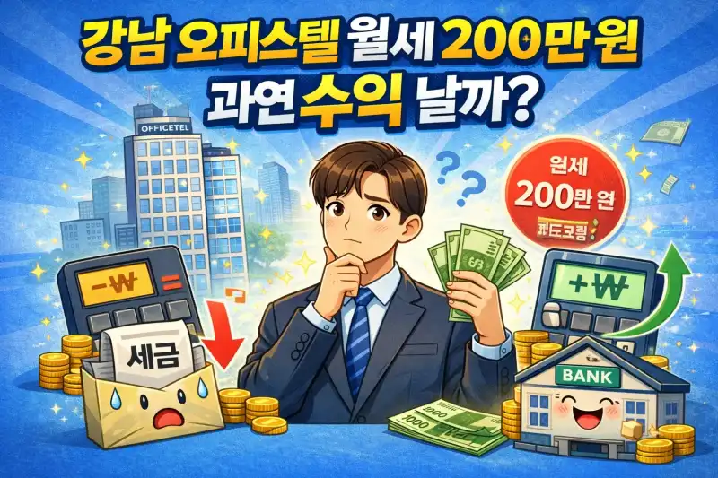 강남 오피스텔 월세 200만 원, 과연 수익 날까?: