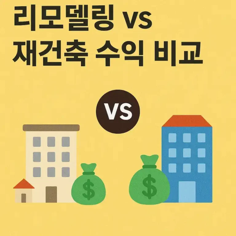 노후 아파트 리모델링 vs 재건축 수익 비교