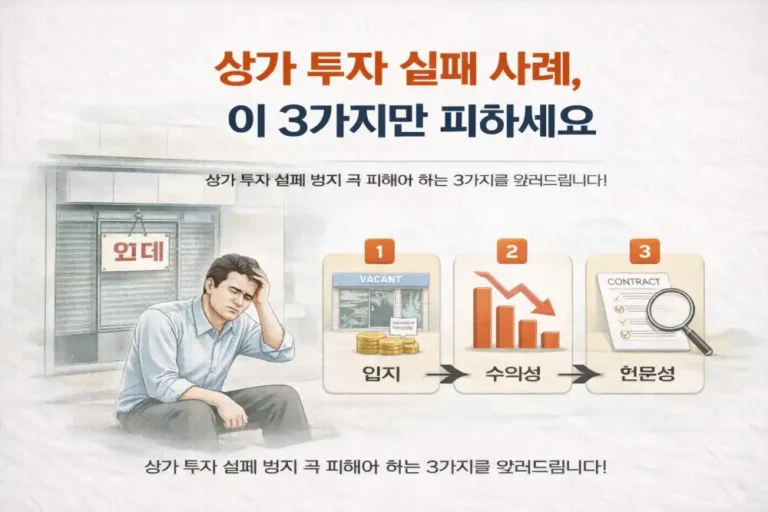 상가 투자 실패 사례, 이 3가지만 피하세요