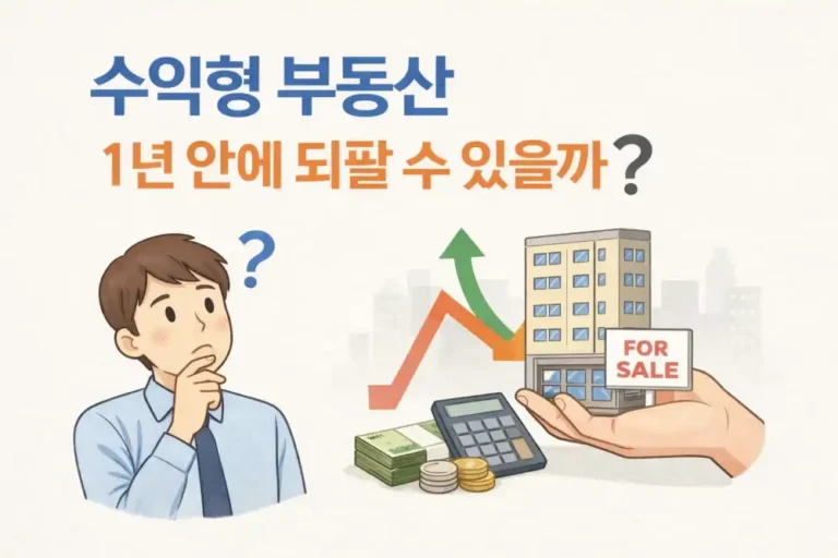 수익형 부동산 1년 안에 되팔 수 있을까?