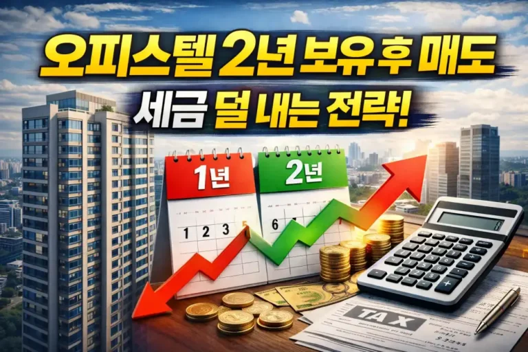 오피스텔 2년 보유 후 매도, 세금 덜 내는 전략!