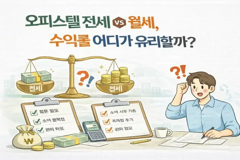 오피스텔 전세 vs 월세, 수익률 어디가 유리할까?